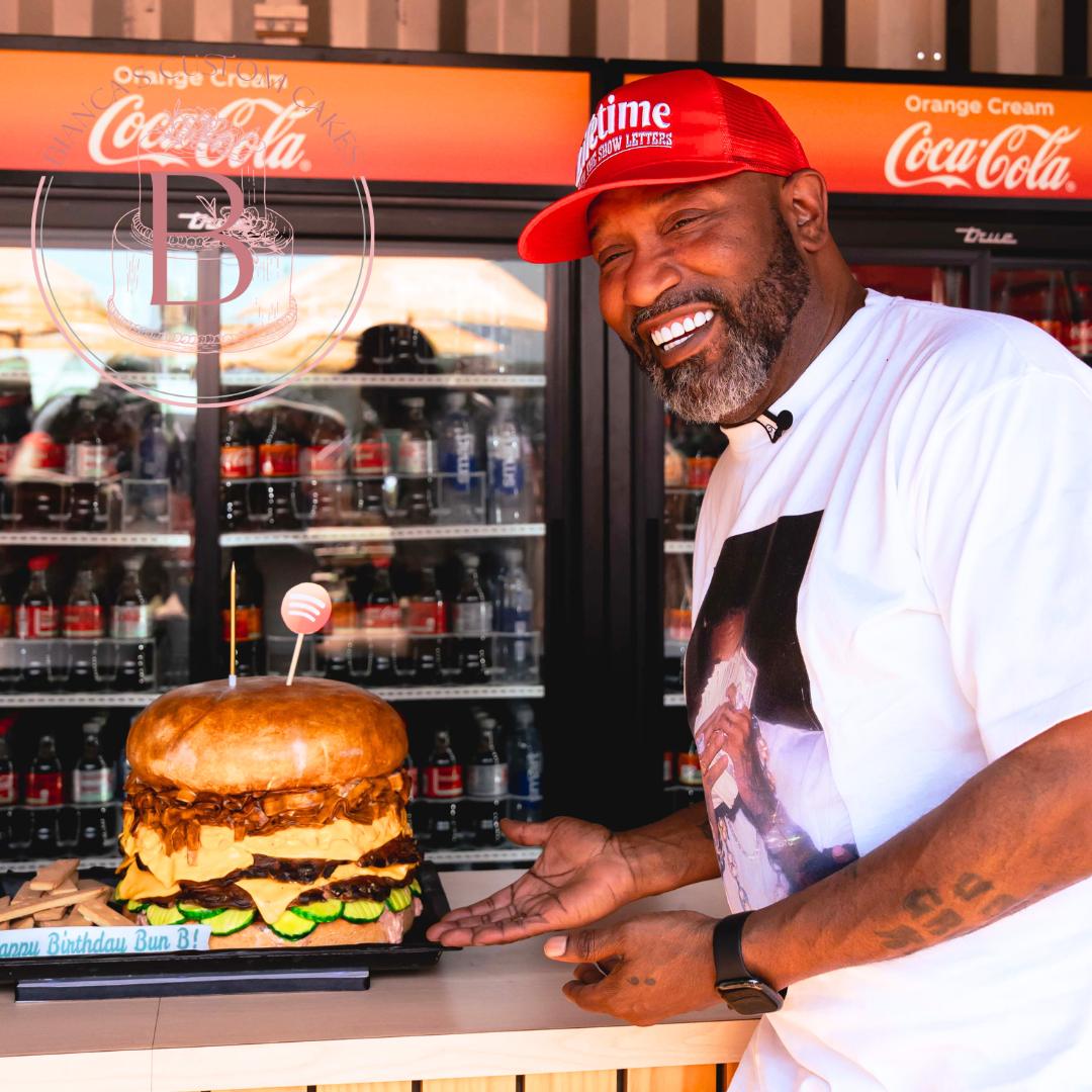 Trill Burger custom sculpted cake.